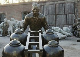 古代釀酒人物銅雕 釀酒雕塑銅雕雕像壁畫鑄銅