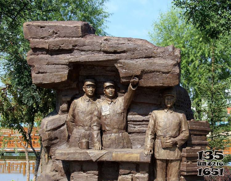 指揮作戰(zhàn)的八路軍銅雕 八路軍雕塑門口地址電話卡通圖片