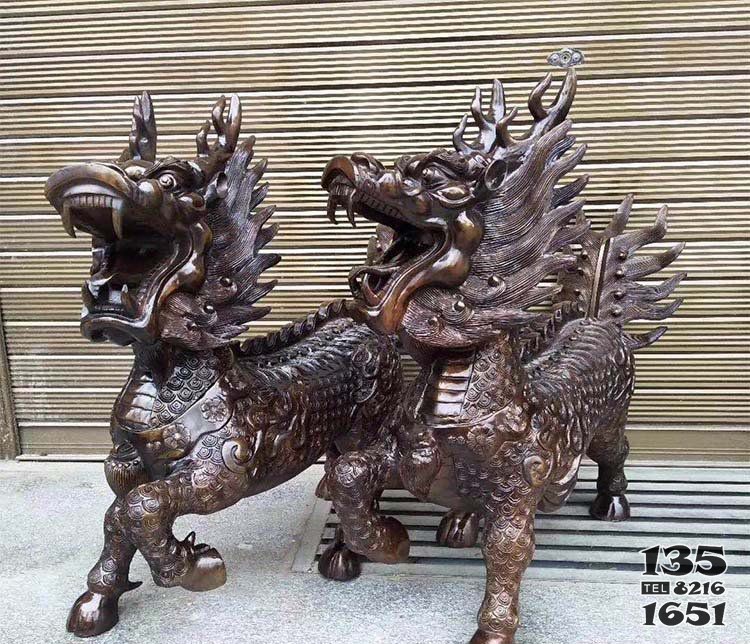 銅雕麒麟公園動物雕塑 麒麟雕塑價格價格表圖案費用圖片