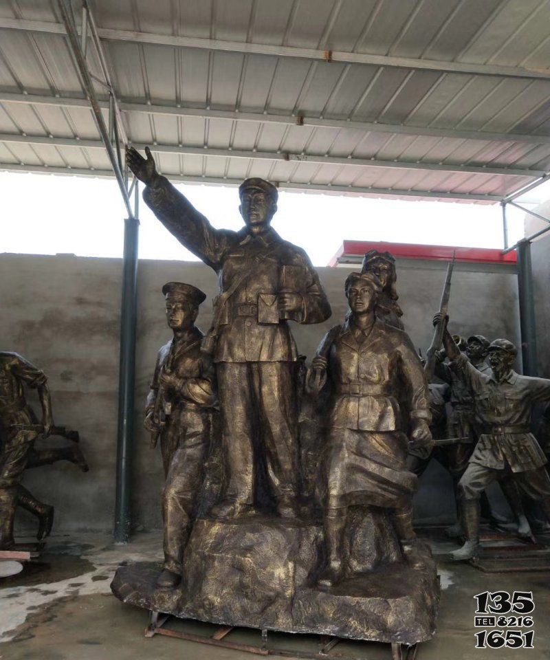 廣場八路軍銅雕 八路軍雕塑圖片王樹山墻面動作圖片