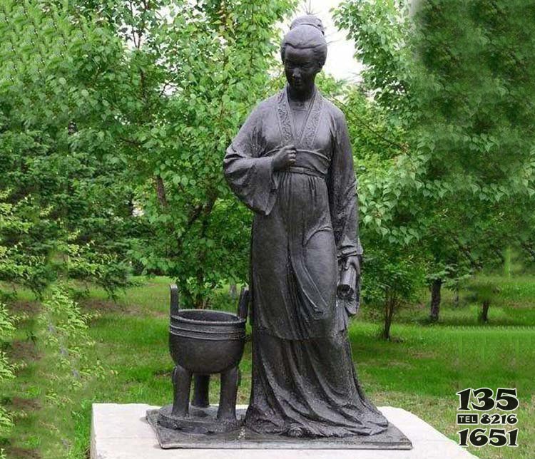 古代名人李清照銅雕 李清照雕塑擺件庭院銅雕詩人圖片