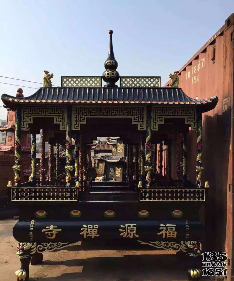 寺廟香爐銅雕 香爐雕塑廠家花卉馬槽圖騰圖片