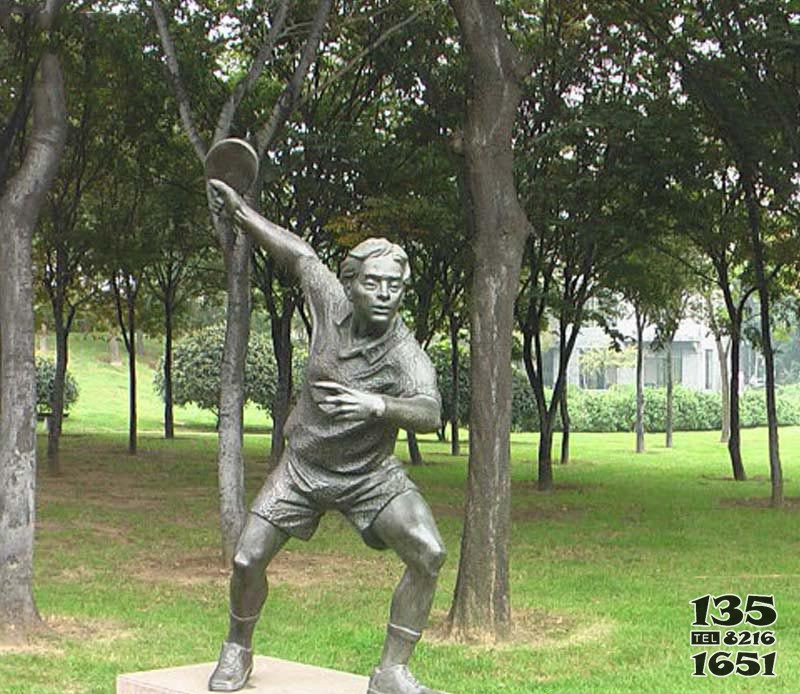 打乒乓球的人物銅雕 乒乓球雕塑圖片博物館價格高清圖片