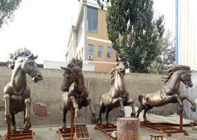 銅雕公園動(dòng)物馬雕塑 