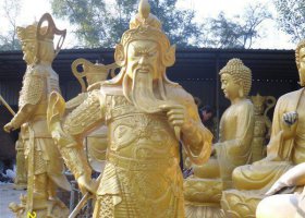 江鎮(zhèn)關(guān)二爺玻璃鋼仿銅人物雕塑 