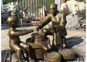 公園銅雕磨豆?jié){小品人物雕塑 磨豆?jié){雕塑豆?jié){制作小磨青銅