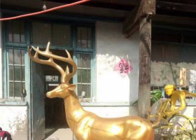 公園馴鹿動(dòng)物銅雕 