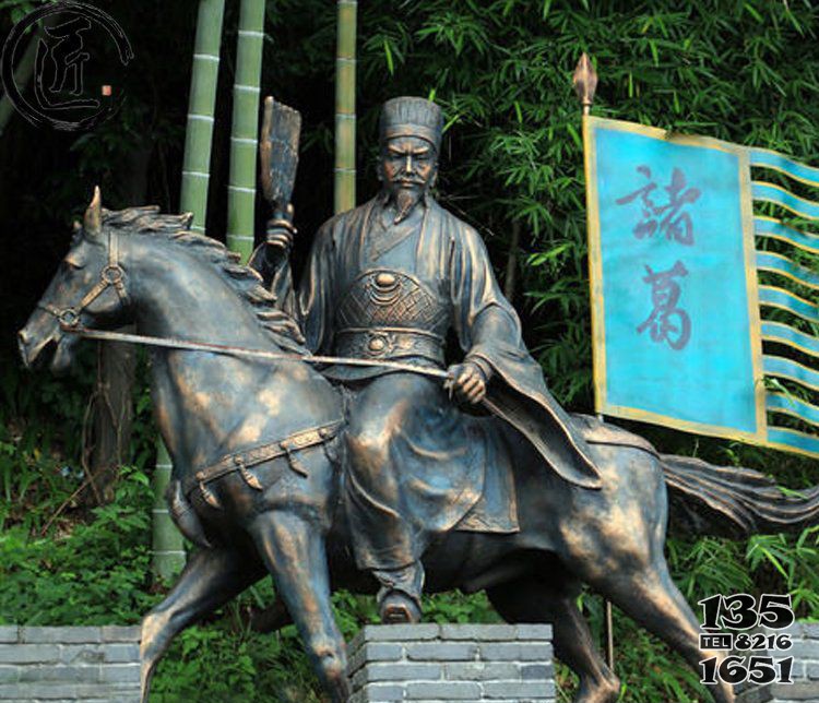 三國(guó)時(shí)期古代名人諸葛亮銅雕 諸葛亮雕塑圖片教學(xué)祠堂戰(zhàn)車(chē)圖片