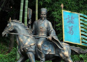 三國(guó)時(shí)期古代名人諸葛亮銅雕 諸葛亮雕塑圖片教學(xué)祠堂戰(zhàn)車