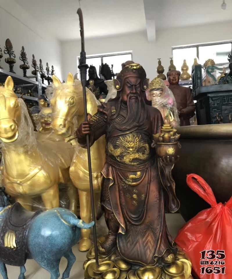 紫銅城市關(guān)公持刀銅雕塑 關(guān)公雕塑圖片市委小品泥雕圖片