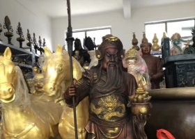 紫銅城市關(guān)公持刀銅雕塑 關(guān)公雕塑圖片市委小品泥雕