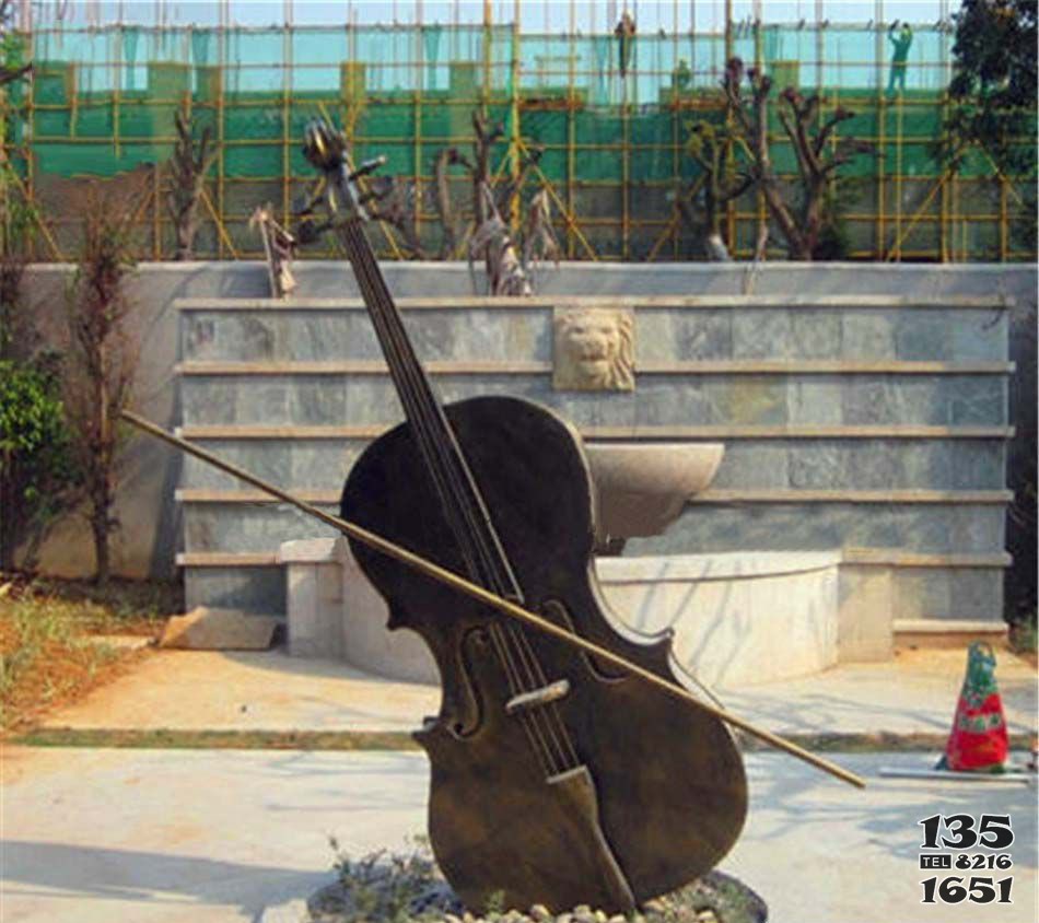 大提琴樂器公園銅雕 大提琴雕塑國家劇院國慶廠家圖片