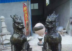 門口踩球麒麟古代神獸銅雕 麒麟雕塑圖片行情高清鑄銅