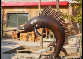 公園劍魚動(dòng)物銅雕 