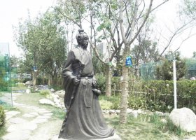 孫思邈公園銅雕  孫思邈雕塑圖片診所童子坐騎