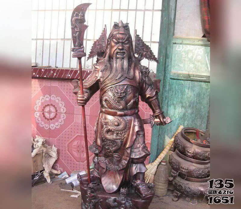 武財(cái)神關(guān)公提刀銅雕 關(guān)公雕塑擺件關(guān)二爺公共工業(yè)圖片