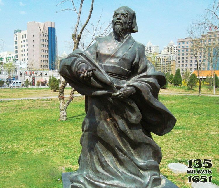 校園古代名人王安石銅雕 圖片