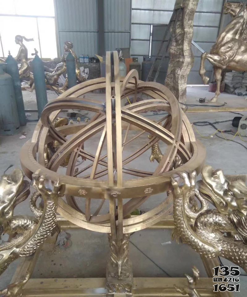 古代渾天儀銅雕 (1) 渾天儀雕塑景觀多斯哈爾張衡圖片