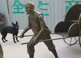 銅雕廣場(chǎng)人物車夫雕塑 