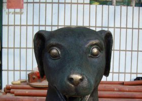 公園狗頭動(dòng)物景觀銅雕 狗頭雕塑獅子銀行泥雕虎頭