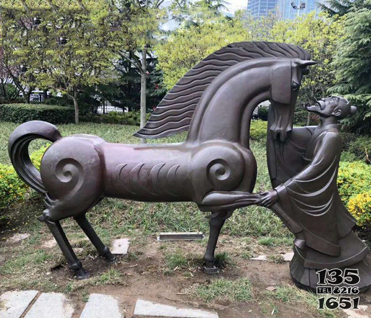 銅雕古代人物雕塑擺件 圖片