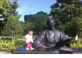 公園古人看書景觀銅雕 
