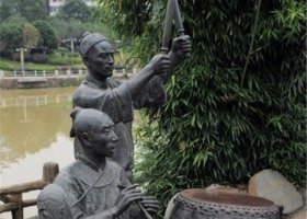 打鼓人物公園景觀銅雕擺件 