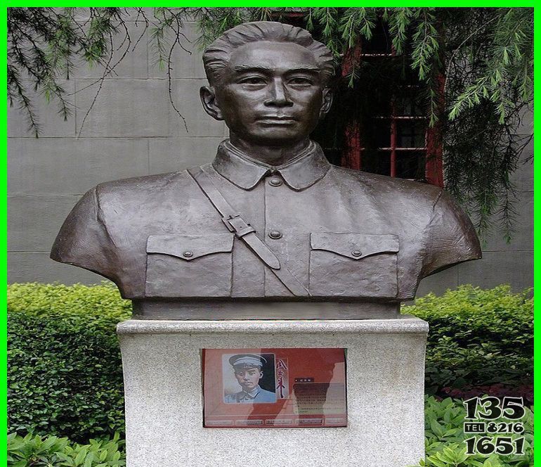 校園偉人周恩來胸像銅雕 周恩來雕塑德輝外國語公園守仁圖片