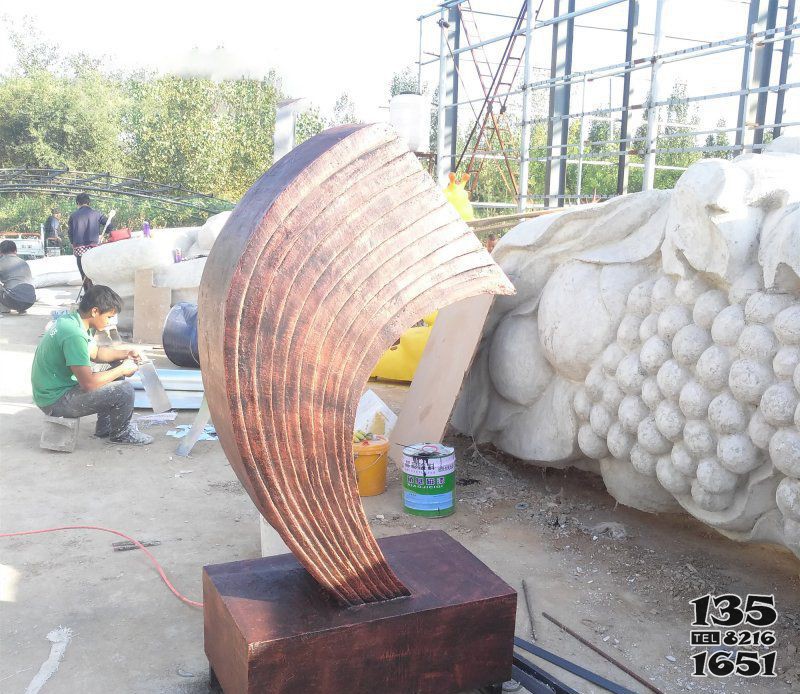 抽象海浪景觀銅雕 海浪雕塑雕塑家游樂場液體效果圖圖片
