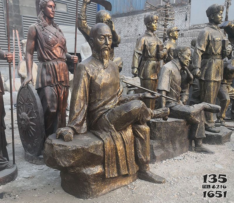 古代名人銅雕 名人雕塑景區(qū)作者任丘群雕圖片