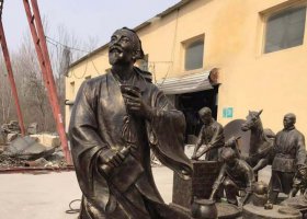 古代名人酒圣杜康銅雕 酒圣雕塑杜康園林圣女人物