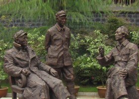 偉人毛澤東劉伯承銅雕  劉伯承雕塑工廠歷史來歷廣場