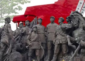 玻璃鋼紅軍雕塑仿銅人物八路軍新四軍雕塑像旅游區(qū)裝飾擺件 八路軍雕塑廠家博物館軍歌軍事