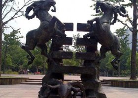 動(dòng)物羊鑄銅雕塑廣場公園園林?jǐn)[件雕塑可定做 