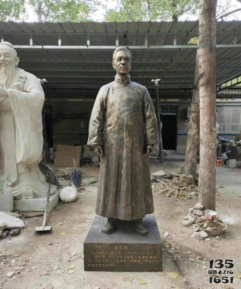 校園名人蔡元培銅雕 蔡元培雕塑學(xué)院思想簡介音樂圖片
