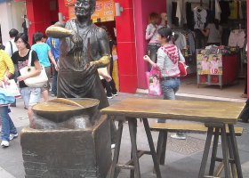 古代街頭小吃雕塑鑄銅人物雕塑 小吃雕塑民俗南陽圖紙鶴壁