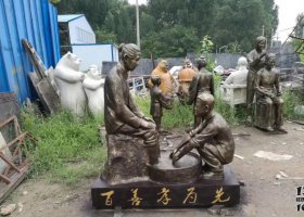 百善孝為先人物銅雕 