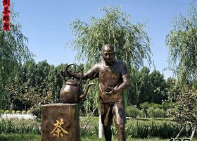 倒茶公園景觀銅雕擺件 倒茶雕塑人物城市功夫人體