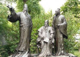 古代三曹人物銅雕 