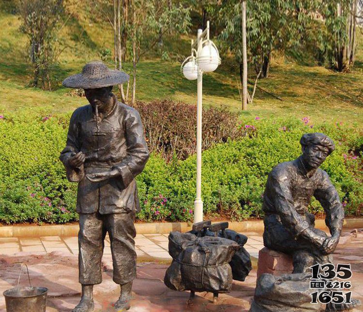 公園銅雕打酒小品人物雕塑 人物民俗圖片