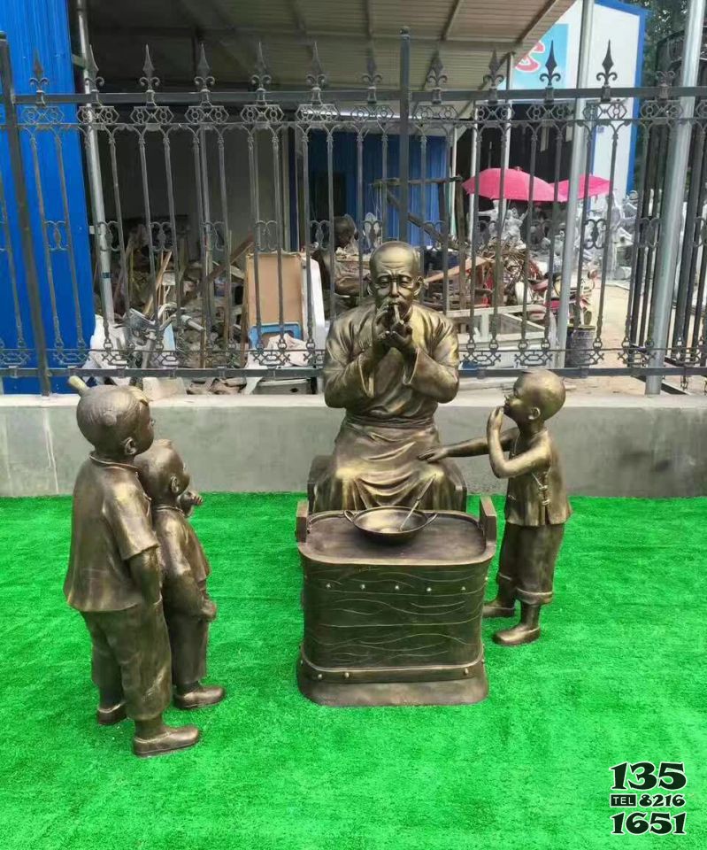 吹糖人民俗銅雕 糖人雕塑教程博物館有限公司圖片