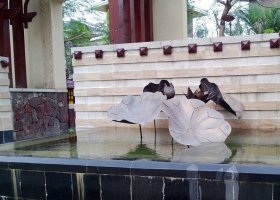 荷花荷葉雕塑景觀銅雕 荷花雕塑作品精雕翡翠鉛筆