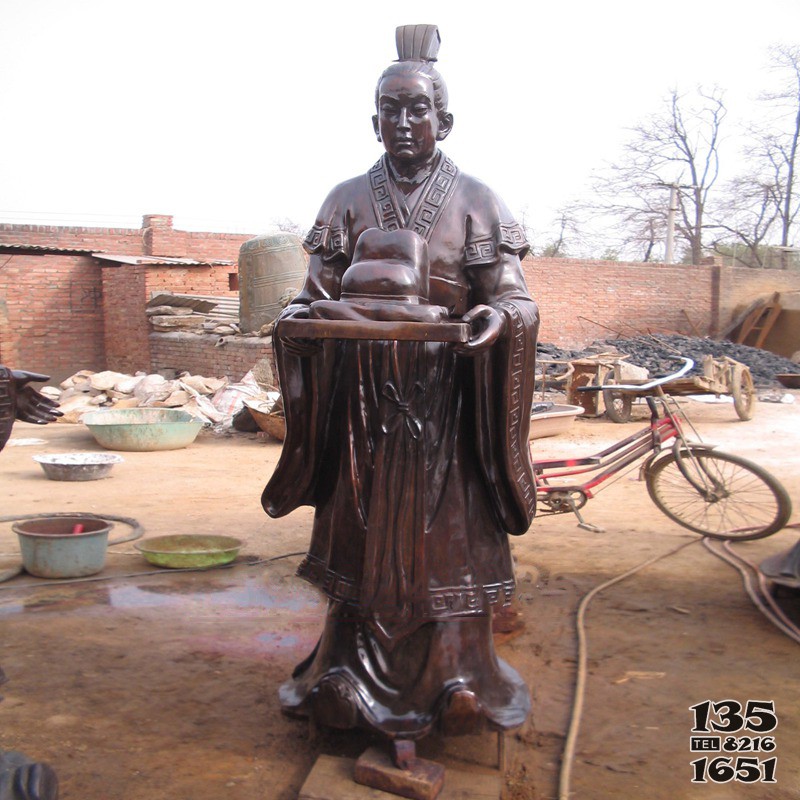銅雕古代名人景觀雕塑制作 名人雕塑圖片夜景嚴(yán)寺游楞圖片