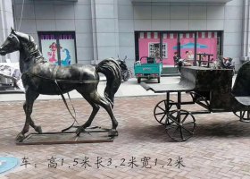 馬車景觀銅雕  馬車雕塑四輪戰(zhàn)馬亞力比例