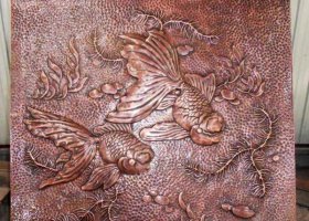 動物浮雕銅雕歐式擺件金魚雕塑工藝品商家 銅浮雕雕塑浮雕龍紋碗民間牛銅