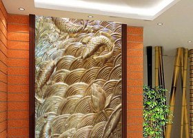 銅雕酒店鍛造鯉魚壁畫景觀擺件 鯉魚雕塑圖片魚在燈籠典故