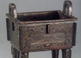 方形寺廟鑄銅雕塑景區(qū)雕塑鼎擺件加工廠 