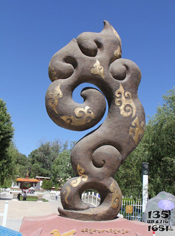 公園祥云景觀銅雕 圖片