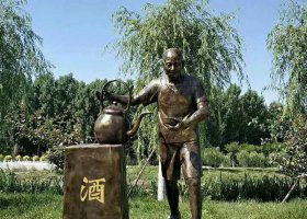 街道賣酒人物銅雕 