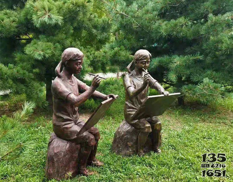 繪畫人物銅雕 圖片